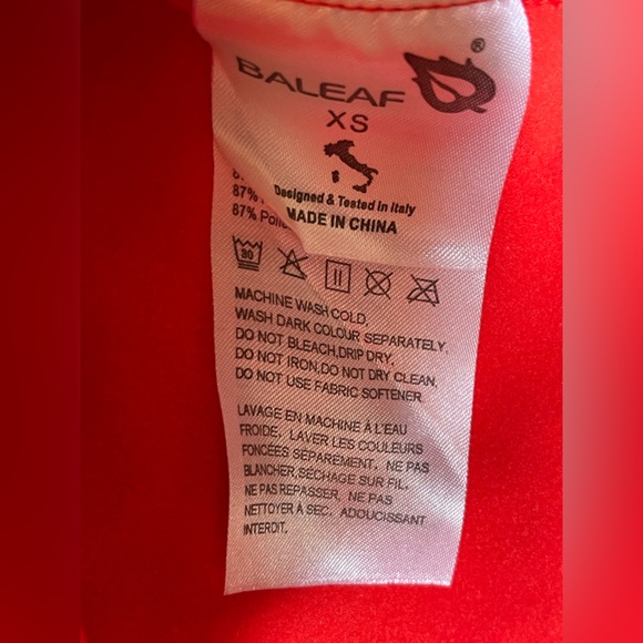 BALEAF: Thermal Fleece Half Zip Thumbholes Long Sleeve Running Pullover, XS - Picture 3 of 12